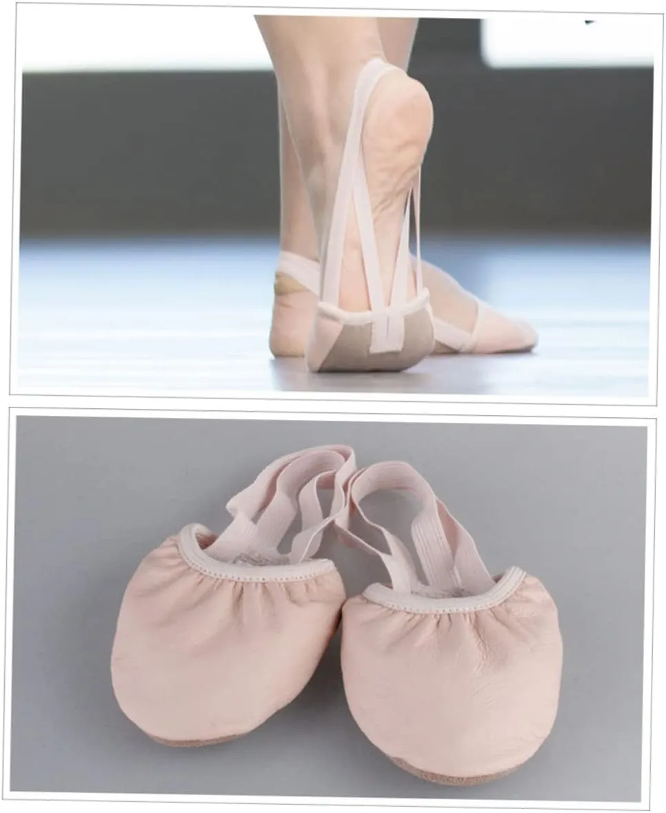 1 Pair Elastic Band Dance Shoes Half Toe Pouches for Women Ballet Pointe Shoes Size 39 Non-Slip Breathable