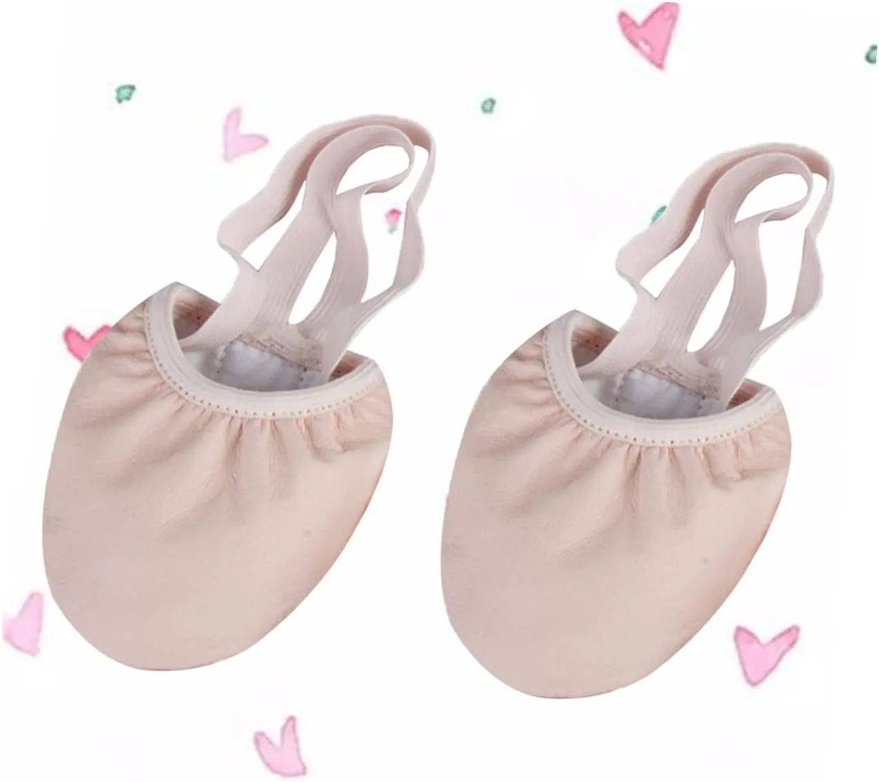 1 Pair Elastic Band Dance Shoes Half Toe Pouches for Women Ballet Pointe Shoes Size 39 Non-Slip Breathable