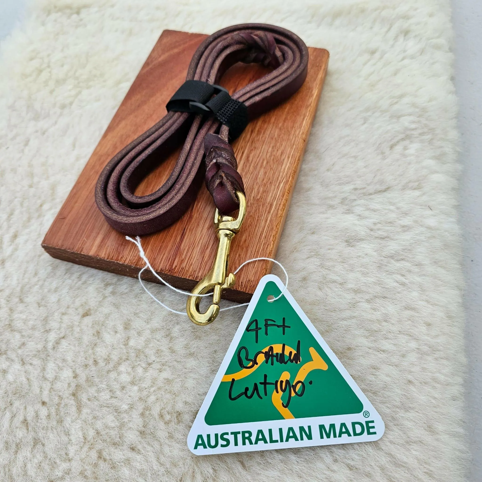 4ft Latigo Braided Leather Lead