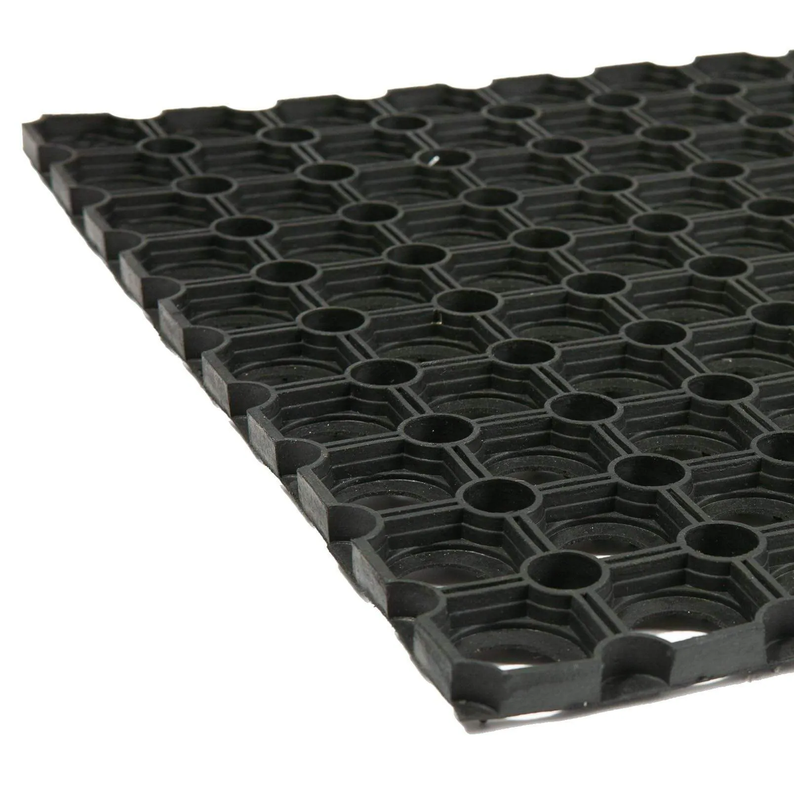 60cm x 40cm Black Heavy Duty Rubber Door Mat - By Nicola Spring