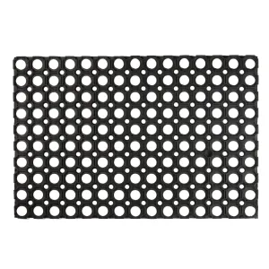 60cm x 40cm Black Heavy Duty Rubber Door Mat - By Nicola Spring
