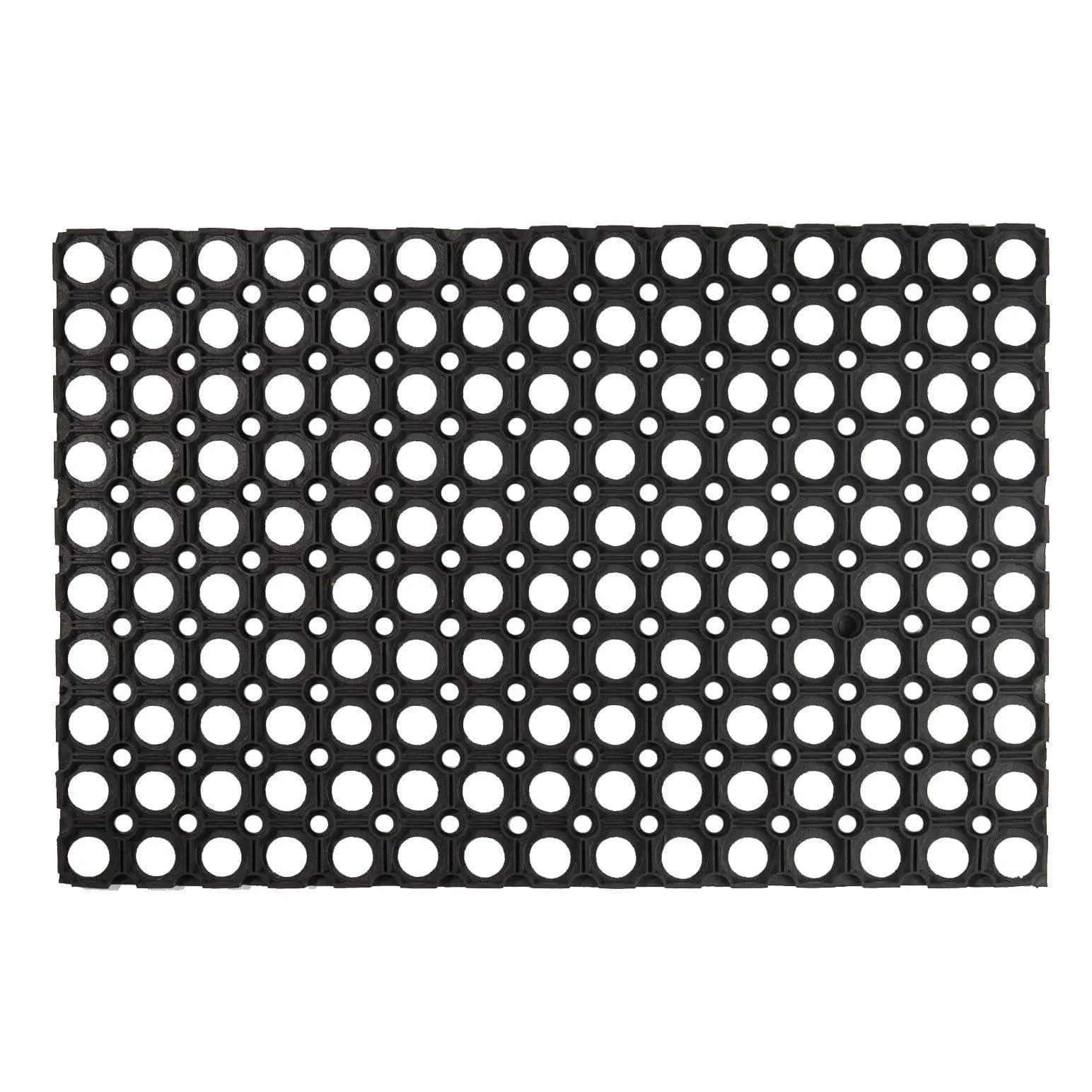 60cm x 40cm Black Heavy Duty Rubber Door Mat - By Nicola Spring