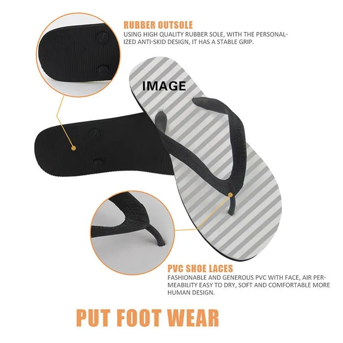 Animal Husky Pattern Flip Flops Casual House Summer Vacation Flats Beach Sandals