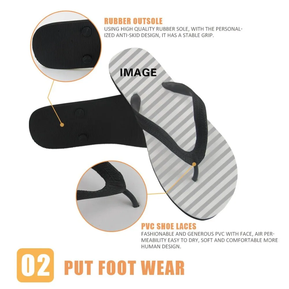 Animal Husky Pattern Flip Flops Casual House Summer Vacation Flats Beach Sandals