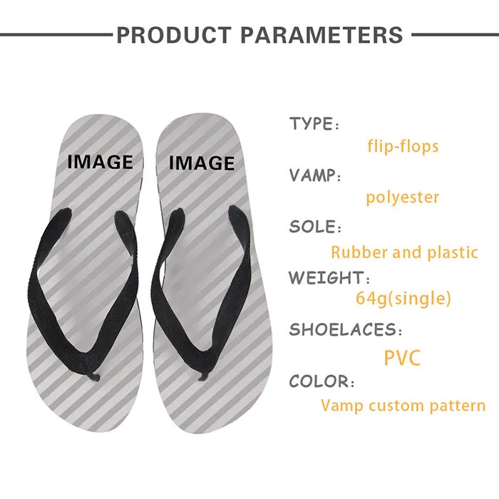 Animal Husky Pattern Flip Flops Casual House Summer Vacation Flats Beach Sandals