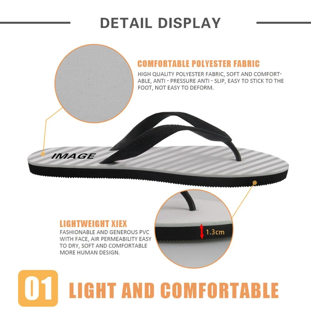Animal Husky Pattern Flip Flops Casual House Summer Vacation Flats Beach Sandals