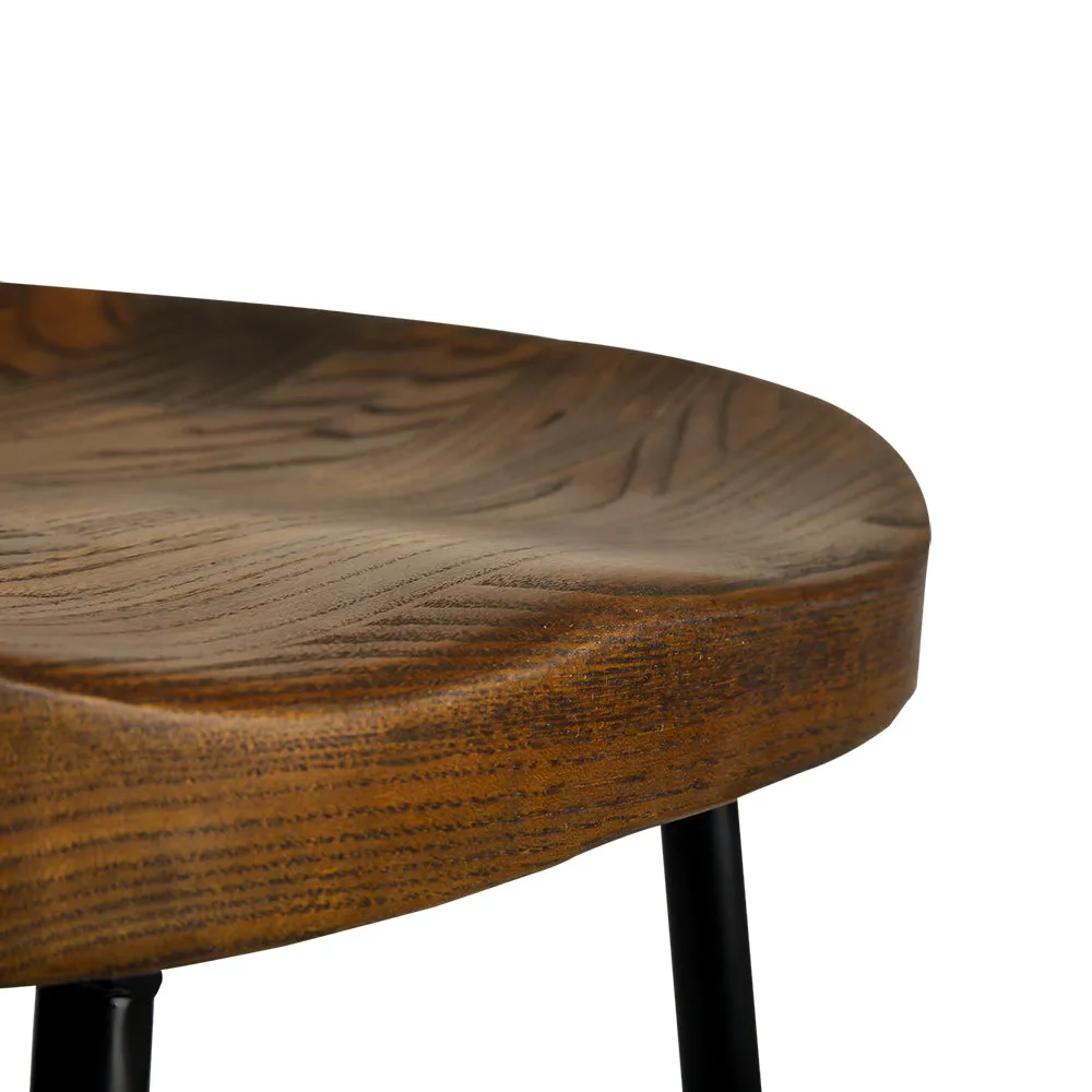 Artiss Set of 2 Wooden Backless Bar Stools - Black