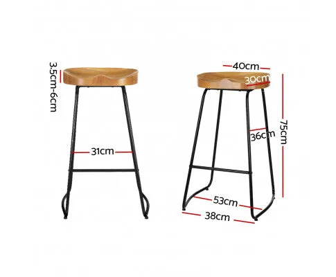 Artiss Set of 4 Vintage Tractor Bar Stools Retro Bar Stool Industrial Chairs 75cm