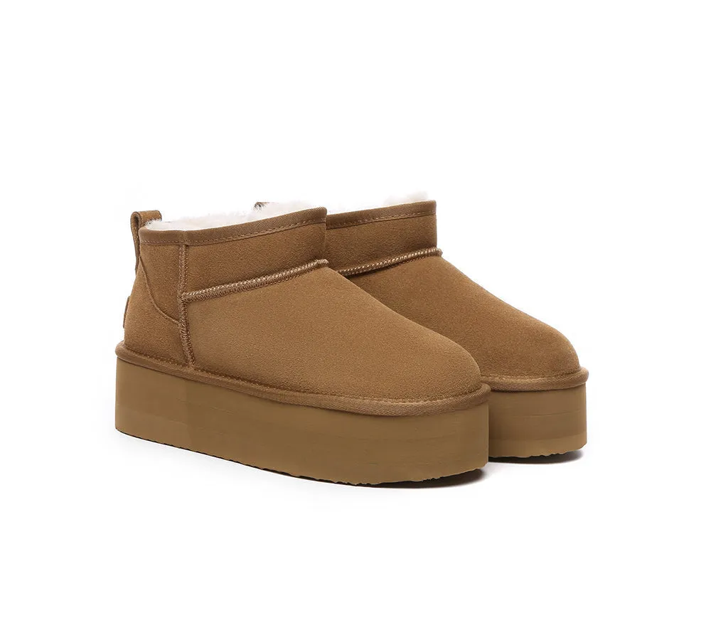 AUSTRALIAN SHEPHERD® UGG Sheepskin Wool Ankle Boots Ultra Platform Saylor