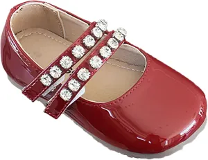 Baby Girls Mary Jane Dress Shoes Pearl Toddler Little Kid Patent Leather Flats for Wedding Party School