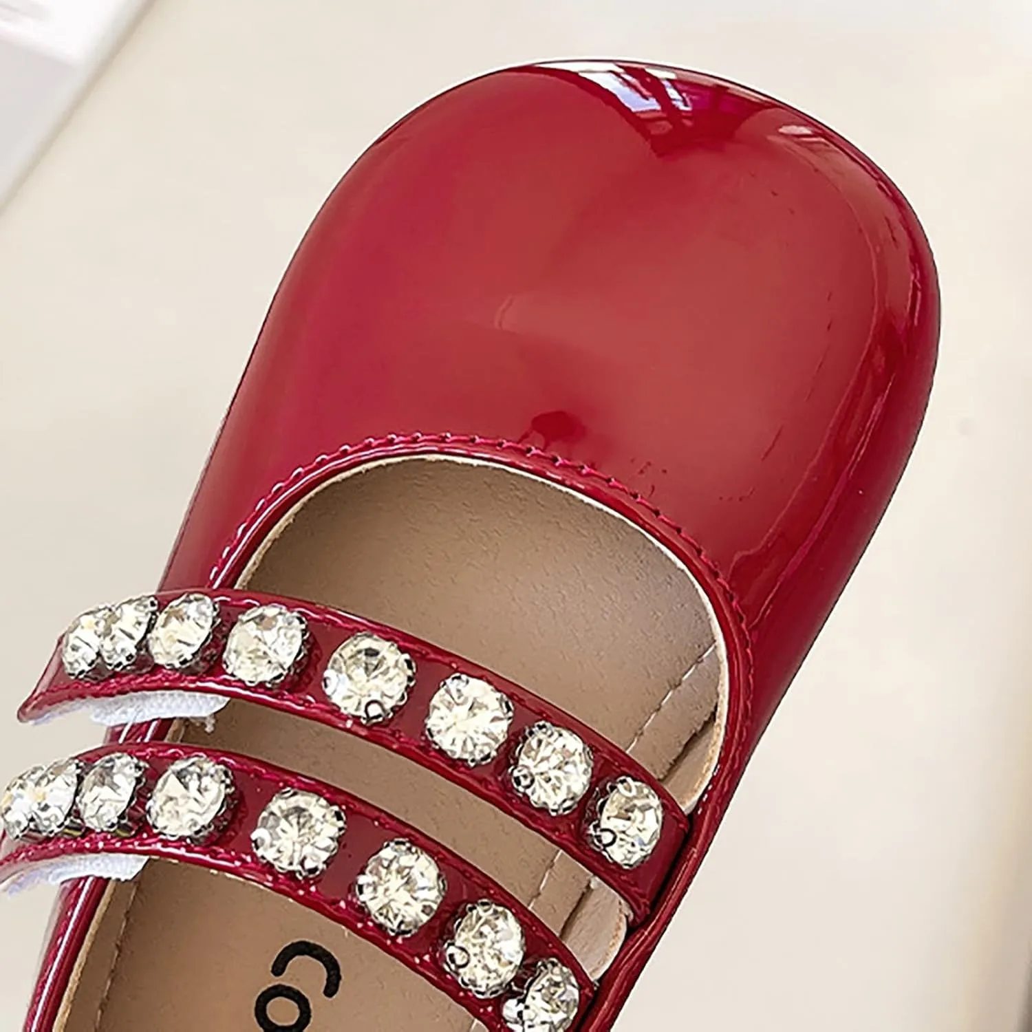Baby Girls Mary Jane Dress Shoes Pearl Toddler Little Kid Patent Leather Flats for Wedding Party School