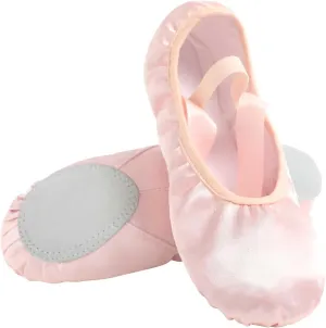Ballet Shoes for Girls Rainbow Glitter Split Sole Ballet Slippers Dance Shoes with Elastic Band for Toddler/Little Kid/Big Kid