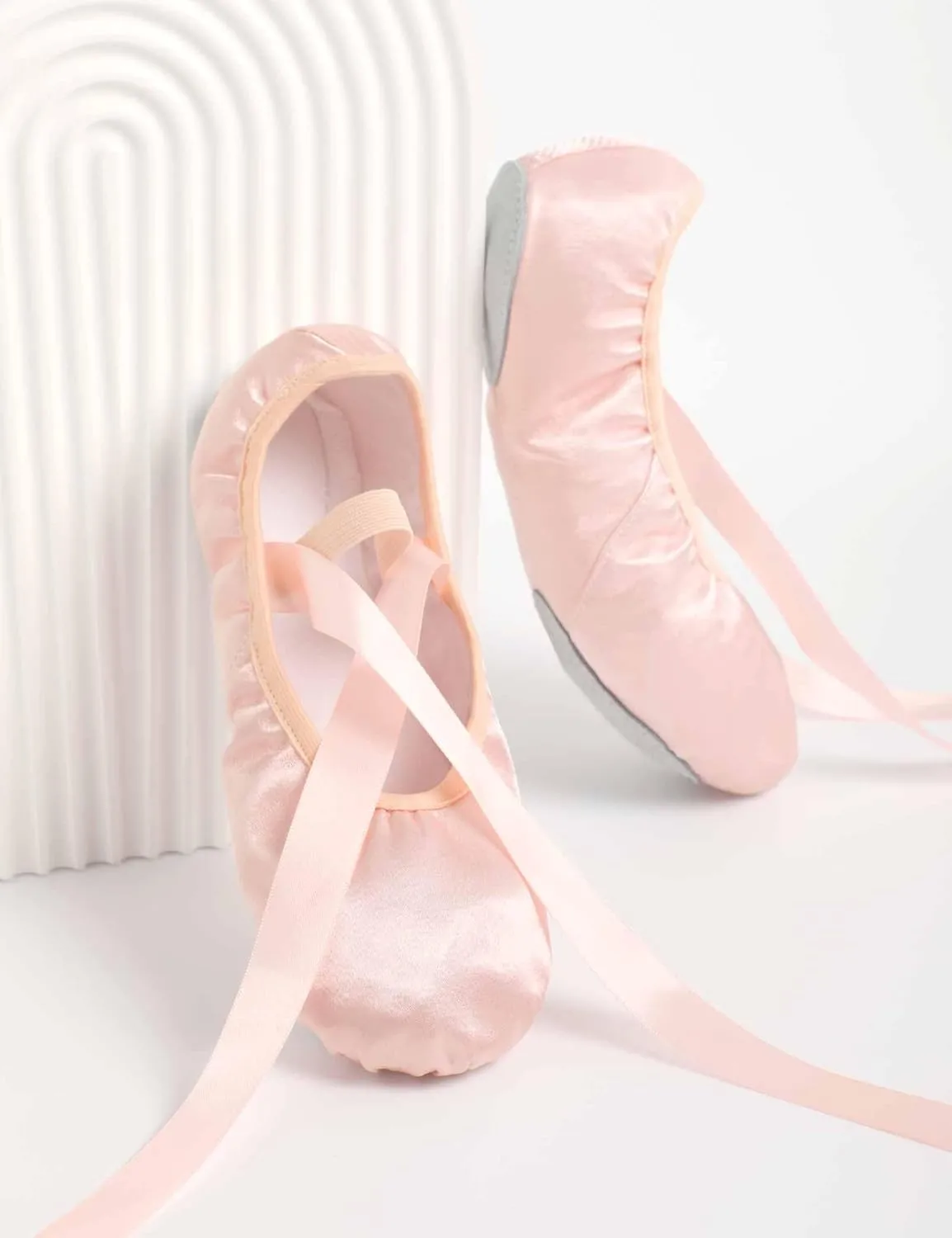 Ballet Shoes for Girls Rainbow Glitter Split Sole Ballet Slippers Dance Shoes with Elastic Band for Toddler/Little Kid/Big Kid