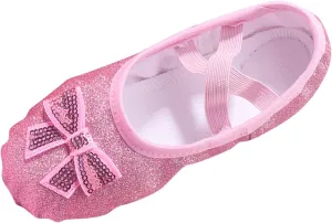 Ballet Shoes for Toddler Girls Glitter Ballet Slippers Dance Shoes(Toddler/Little/Big Kids) Pin Ballet Flat