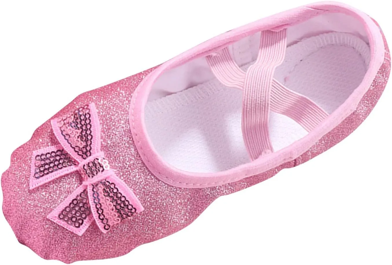 Ballet Shoes for Toddler Girls Glitter Ballet Slippers Dance Shoes(Toddler/Little/Big Kids) Pin Ballet Flat