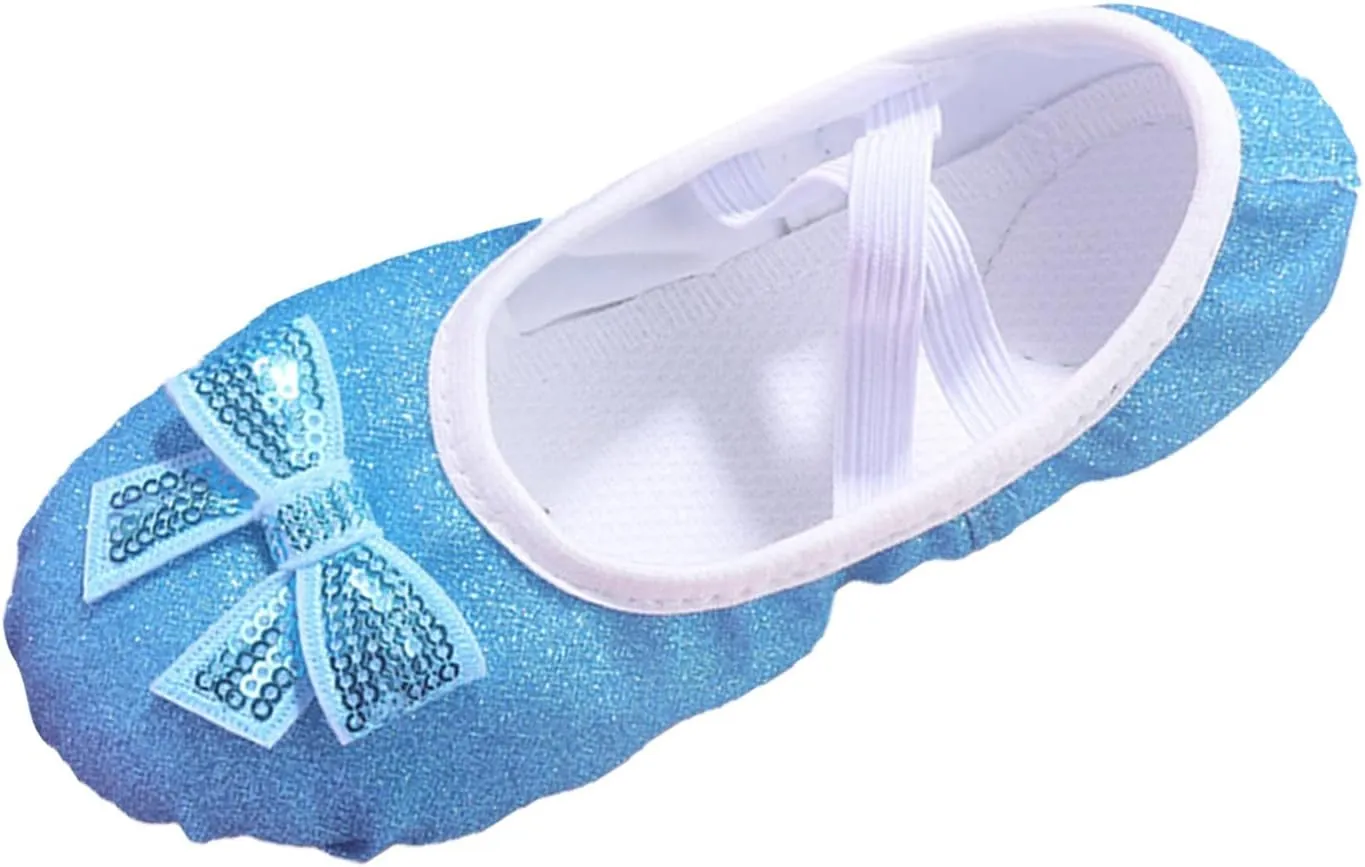 Ballet Shoes for Toddler Girls Glitter Ballet Slippers Dance Shoes(Toddler/Little/Big Kids) Pin Ballet Flat