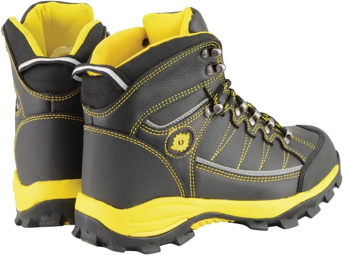 Bazalt MBM9122 Men's Black with Yellow Water and Frost Proof Leather Outdoor Lace-Up Boots - 8