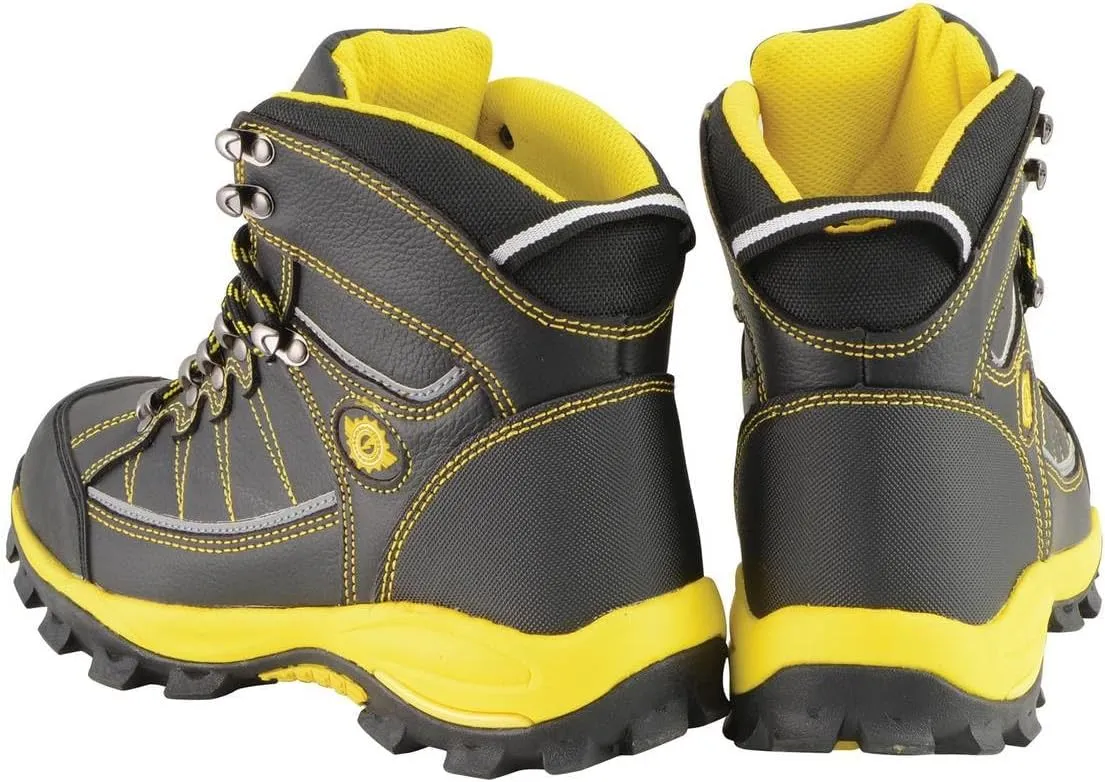 Bazalt MBM9122 Men's Black with Yellow Water and Frost Proof Leather Outdoor Lace-Up Boots - 8