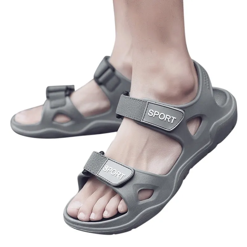 Beach Slippers Solid Hook Hollow Out Casual Breathable Flats Sandals Shoes Flat