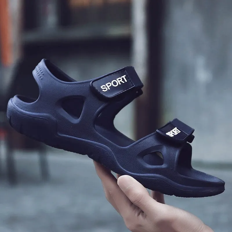 Beach Slippers Solid Hook Hollow Out Casual Breathable Flats Sandals Shoes Flat