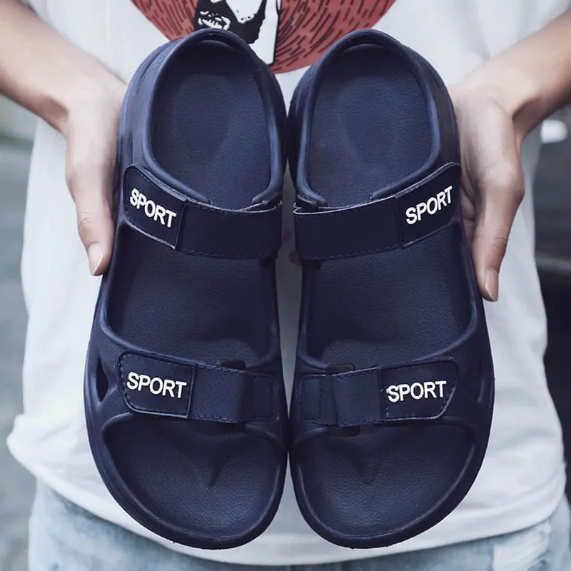Beach Slippers Solid Hook Hollow Out Casual Breathable Flats Sandals Shoes Flat