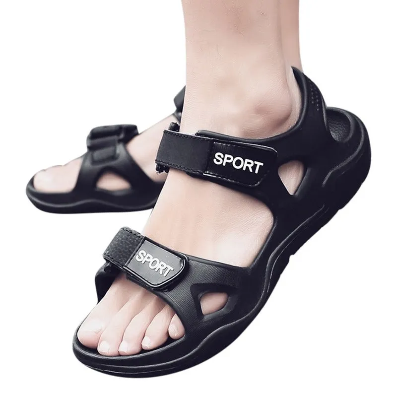Beach Slippers Solid Hook Hollow Out Casual Breathable Flats Sandals Shoes Flat