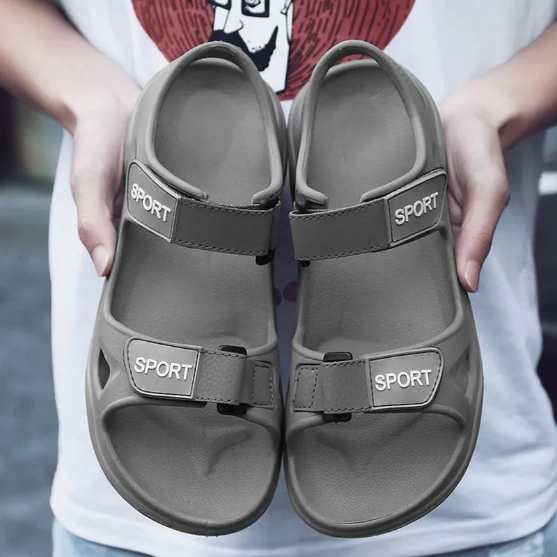 Beach Slippers Solid Hook Hollow Out Casual Breathable Flats Sandals Shoes Flat