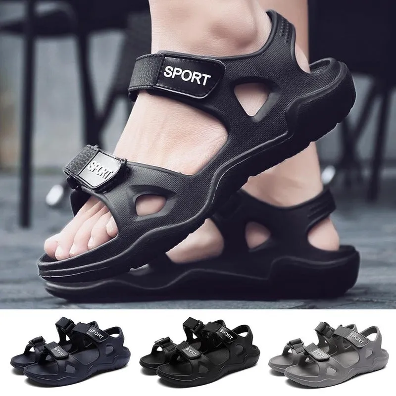 Beach Slippers Solid Hook Hollow Out Casual Breathable Flats Sandals Shoes Flat