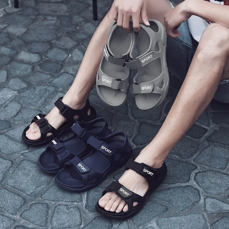 Beach Slippers Solid Hook Hollow Out Casual Breathable Flats Sandals Shoes Flat