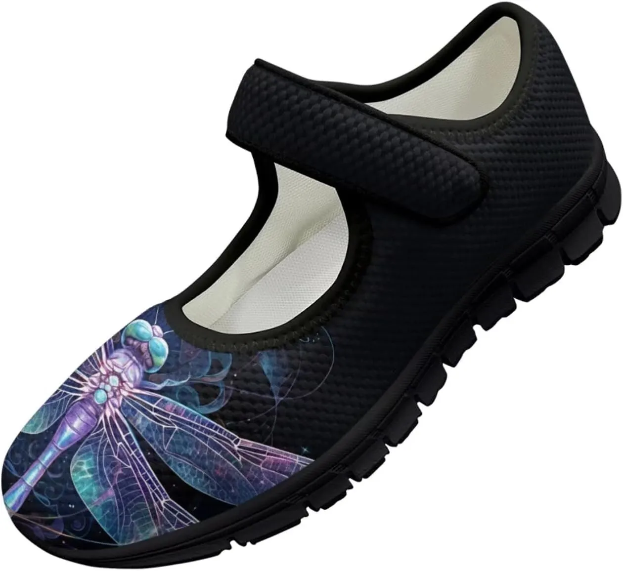 Binienty Women's Flats Classic Mary Jane Shoes Adjustable Nurse Walking Shoes Wide Toe Box Barefoot Sneakers