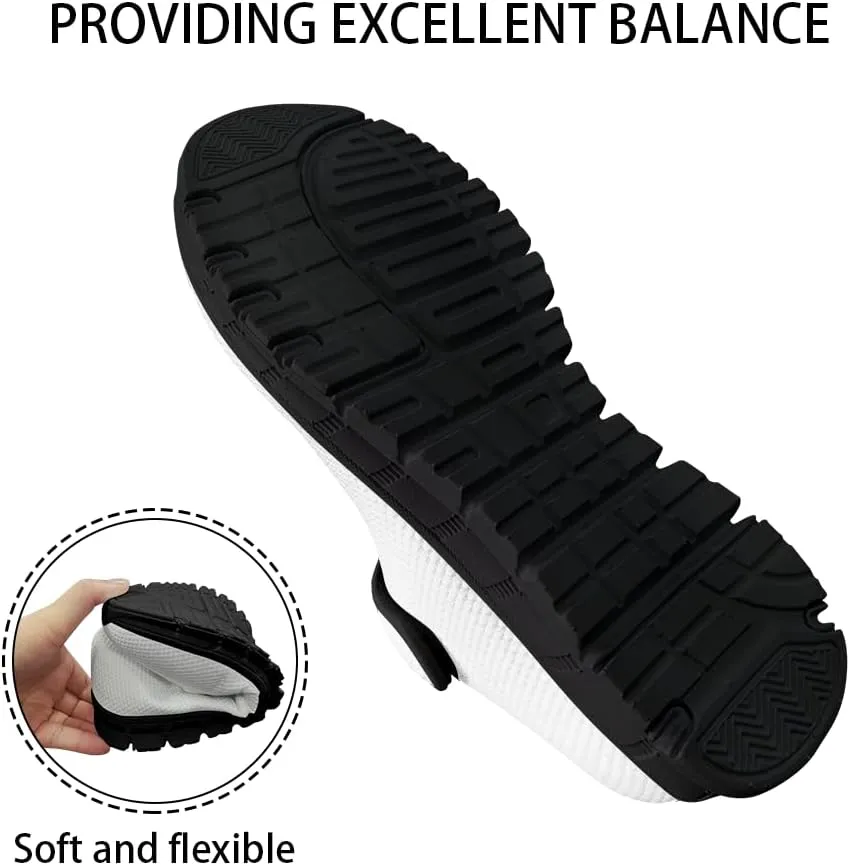 Binienty Women's Flats Classic Mary Jane Shoes Adjustable Nurse Walking Shoes Wide Toe Box Barefoot Sneakers