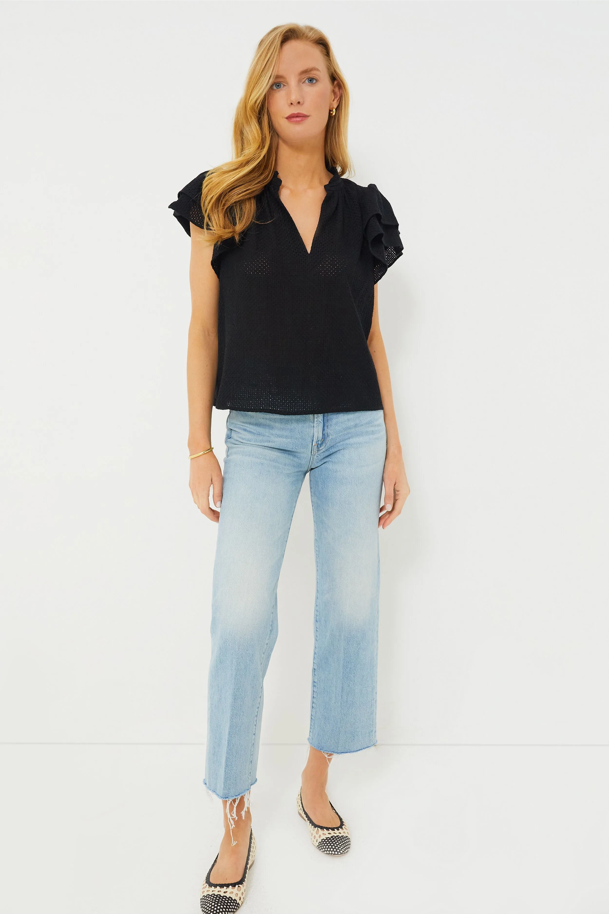 Black Eyelet Hastings Blouse