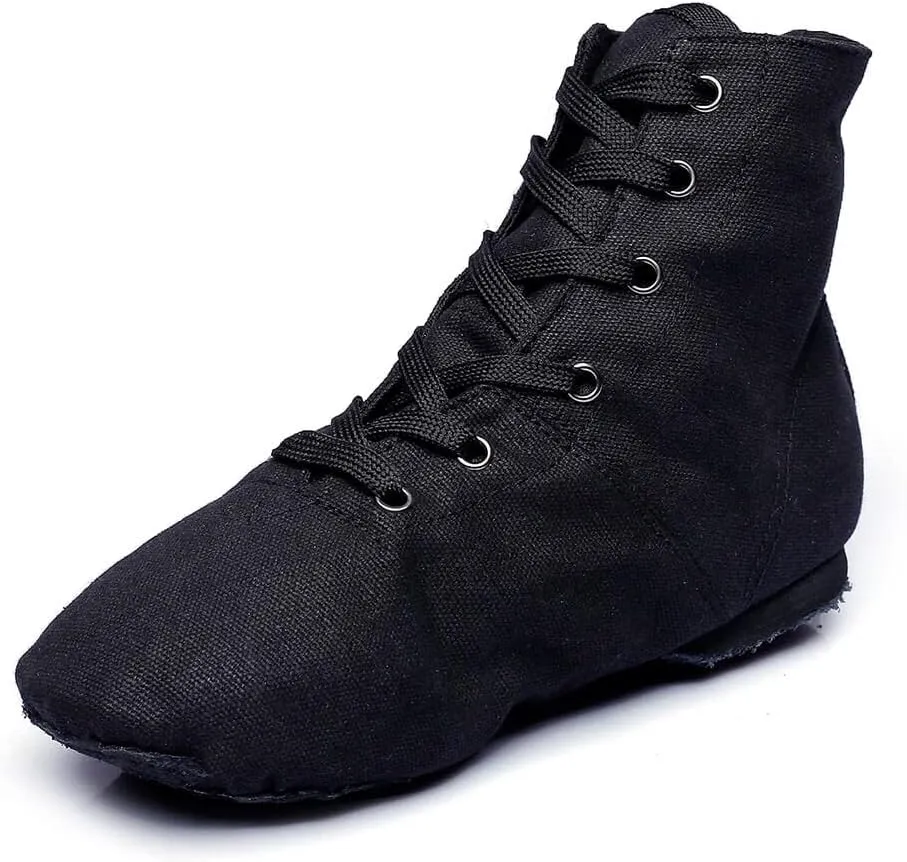 Black Jazz Boots Ballet Dancing Sneakers for Child Adults