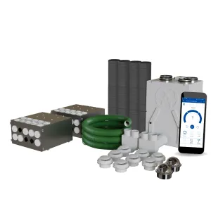 Blauberg EC-SB-250-HK2 Komfort 2-Bed House, Complete Vertical MVHR Heat Recovery Ventilation Kit