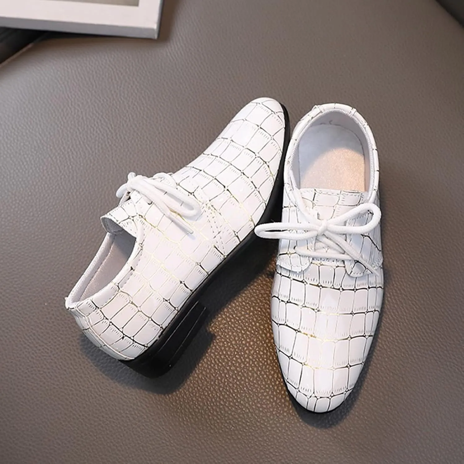 Boys Pointed Toe Dress Shoes Boys Dress Oxford Formal Shoes Toddler Lace Up Loafer Wedding Shoes Leather Shoes