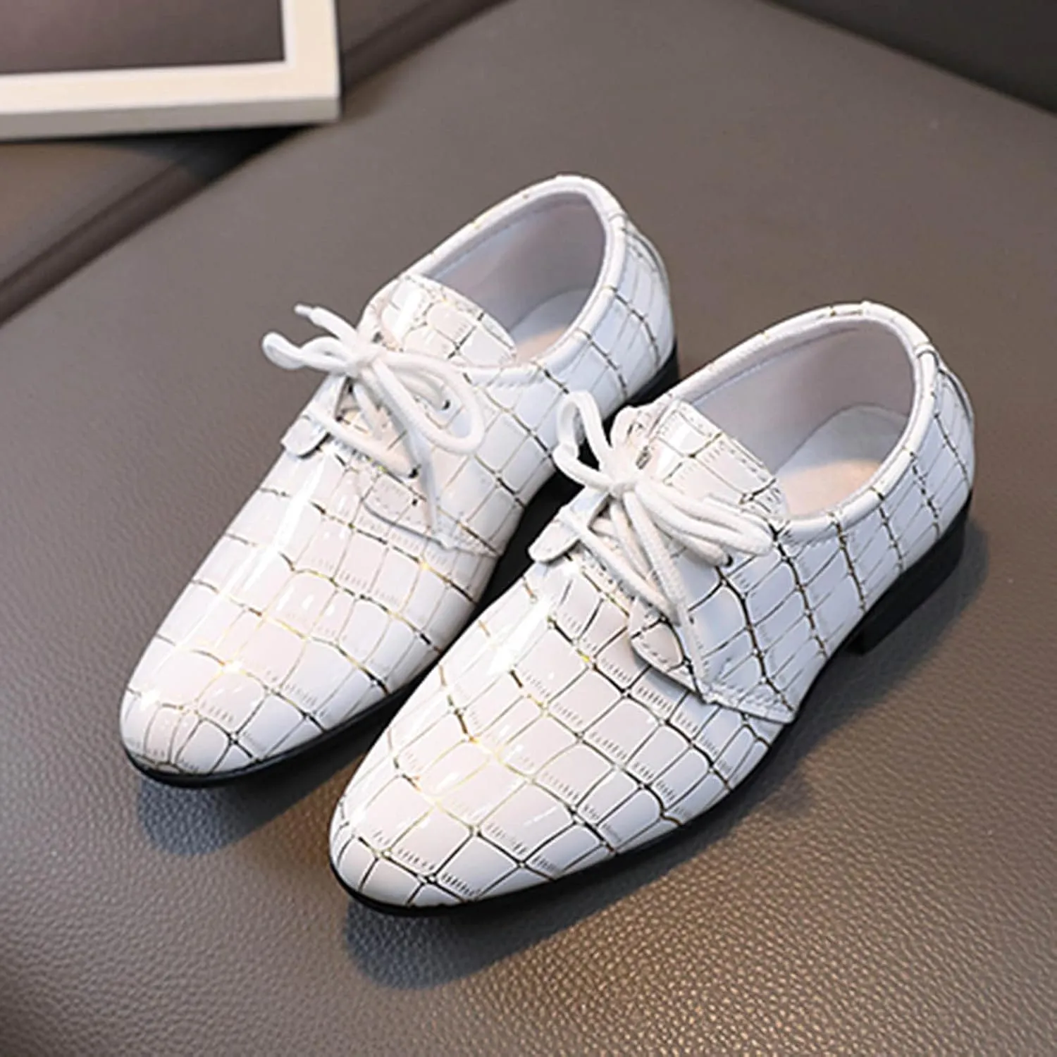 Boys Pointed Toe Dress Shoes Boys Dress Oxford Formal Shoes Toddler Lace Up Loafer Wedding Shoes Leather Shoes
