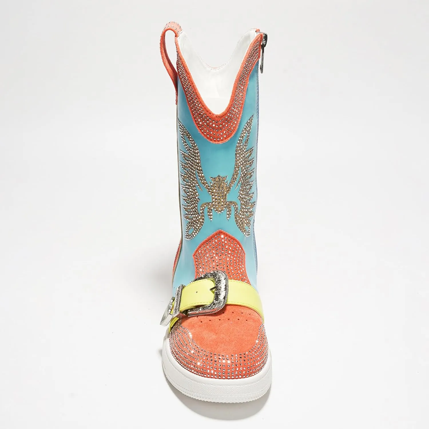 Cape Robbin Sparkly Cowgirl Boots - Rhinestone Cowboy Boots for Women - Ankle Boots for Women Glitter Cowboy Boots - Sparkly Booties for Women (Jonie)