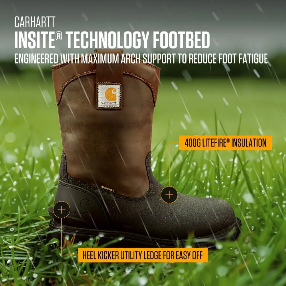 Carhartt Men's Ironwood Waterproof 11" Alloy Toe Wellington Work Boot