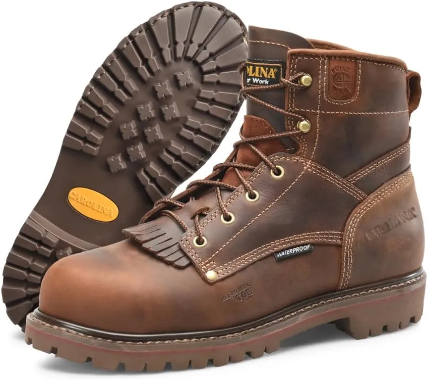 Carolina 28 Series 6 Composite Toe Work Boots for Men - Waterproof, with Durable Leather Uppers, AG7 Comfort Footbeds & Slip-Resistant Lug Outsoles