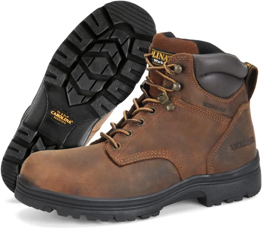 Carolina Engineer 6 Work Boots for Men - Waterproof Boots with Durable Leather Uppers, Comfort Footbeds, and Slip-Resistant Lug Outsoles, EH Rated