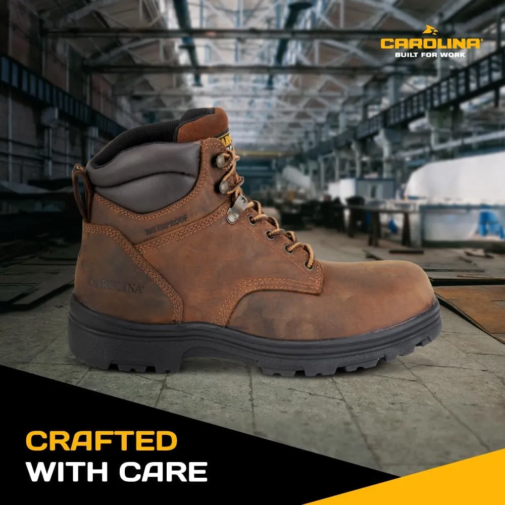 Carolina Engineer 6 Work Boots for Men - Waterproof Boots with Durable Leather Uppers, Comfort Footbeds, and Slip-Resistant Lug Outsoles, EH Rated