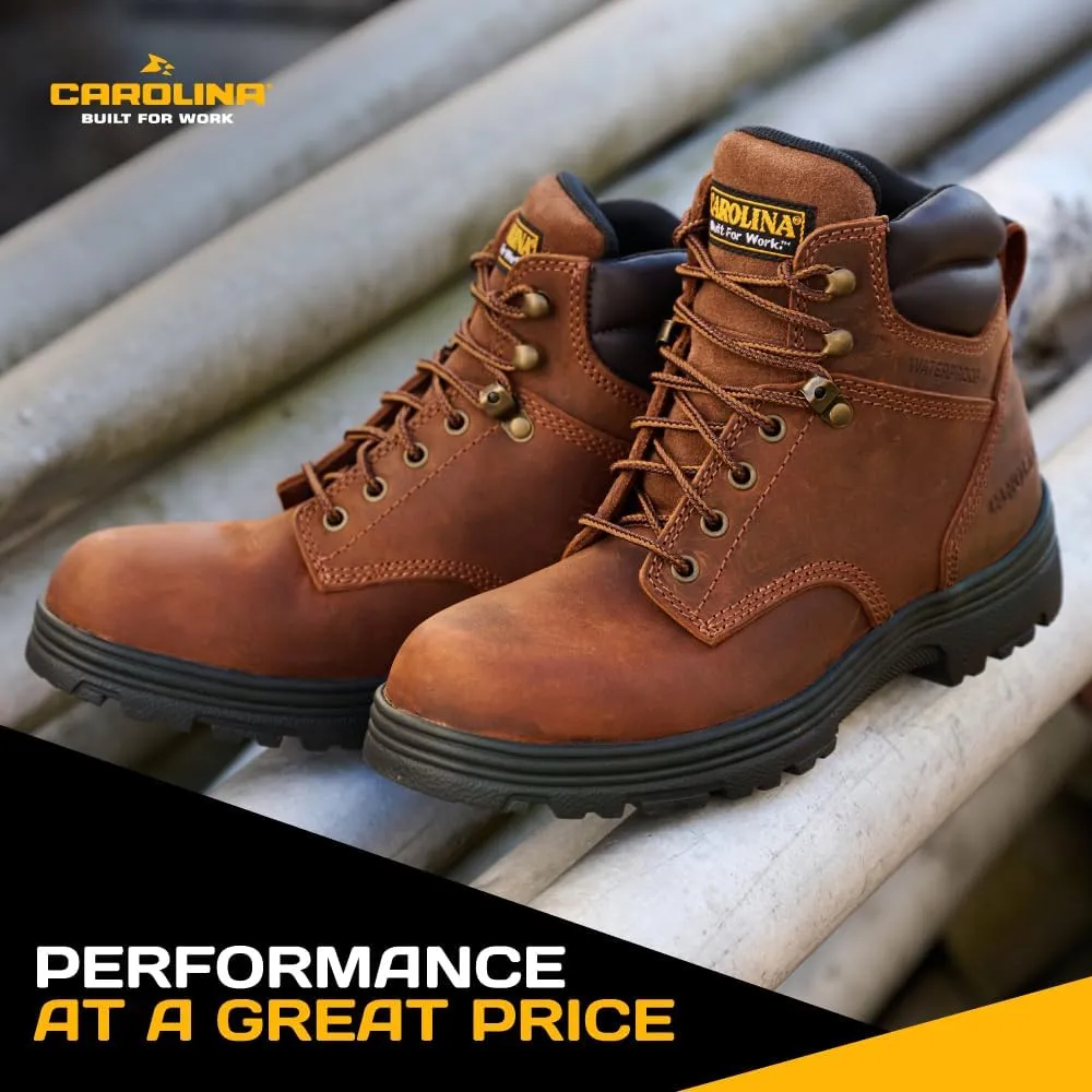 Carolina Engineer 6 Work Boots for Men - Waterproof Boots with Durable Leather Uppers, Comfort Footbeds, and Slip-Resistant Lug Outsoles, EH Rated