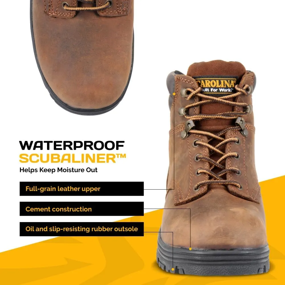 Carolina Engineer 6 Work Boots for Men - Waterproof Boots with Durable Leather Uppers, Comfort Footbeds, and Slip-Resistant Lug Outsoles, EH Rated
