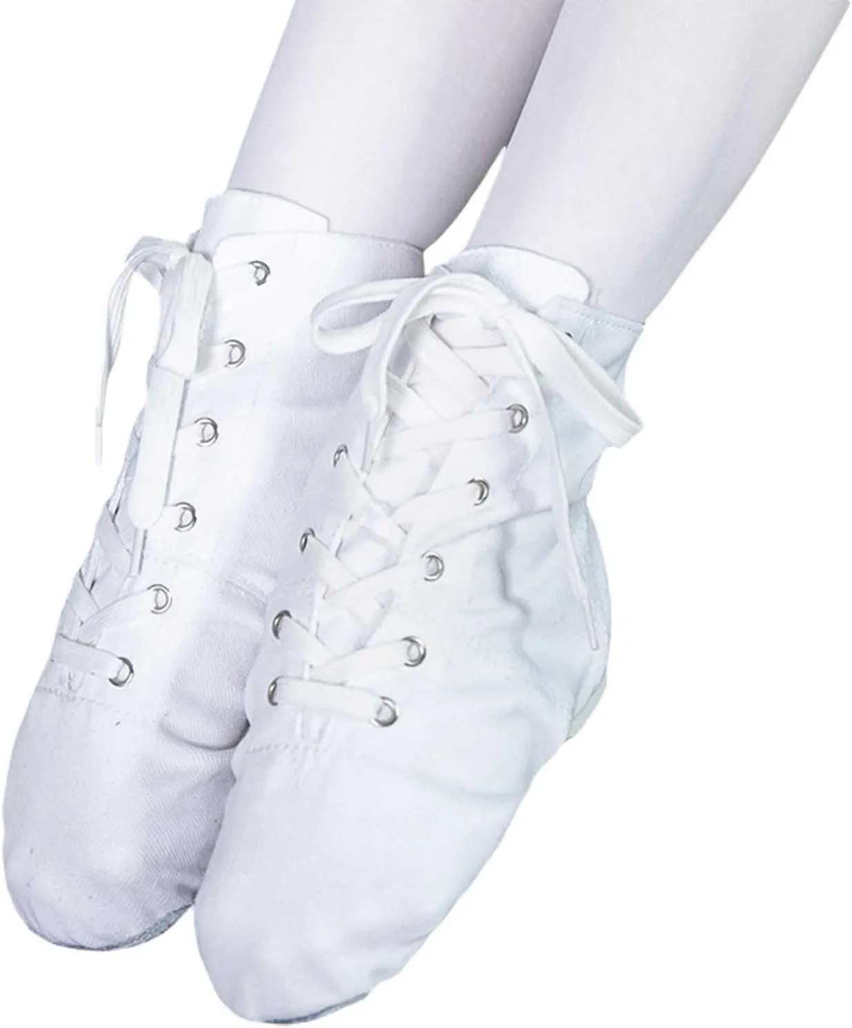 Child Girls Dance Shoes Solid Ankle Booties Warm Jazz Ballet Indoor Performance Shoes Kids Canvas Fashion Wedges