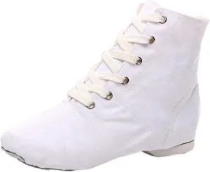 Child Girls Dance Shoes Solid Ankle Booties Warm Jazz Ballet Indoor Performance Shoes Kids Canvas Fashion Wedges