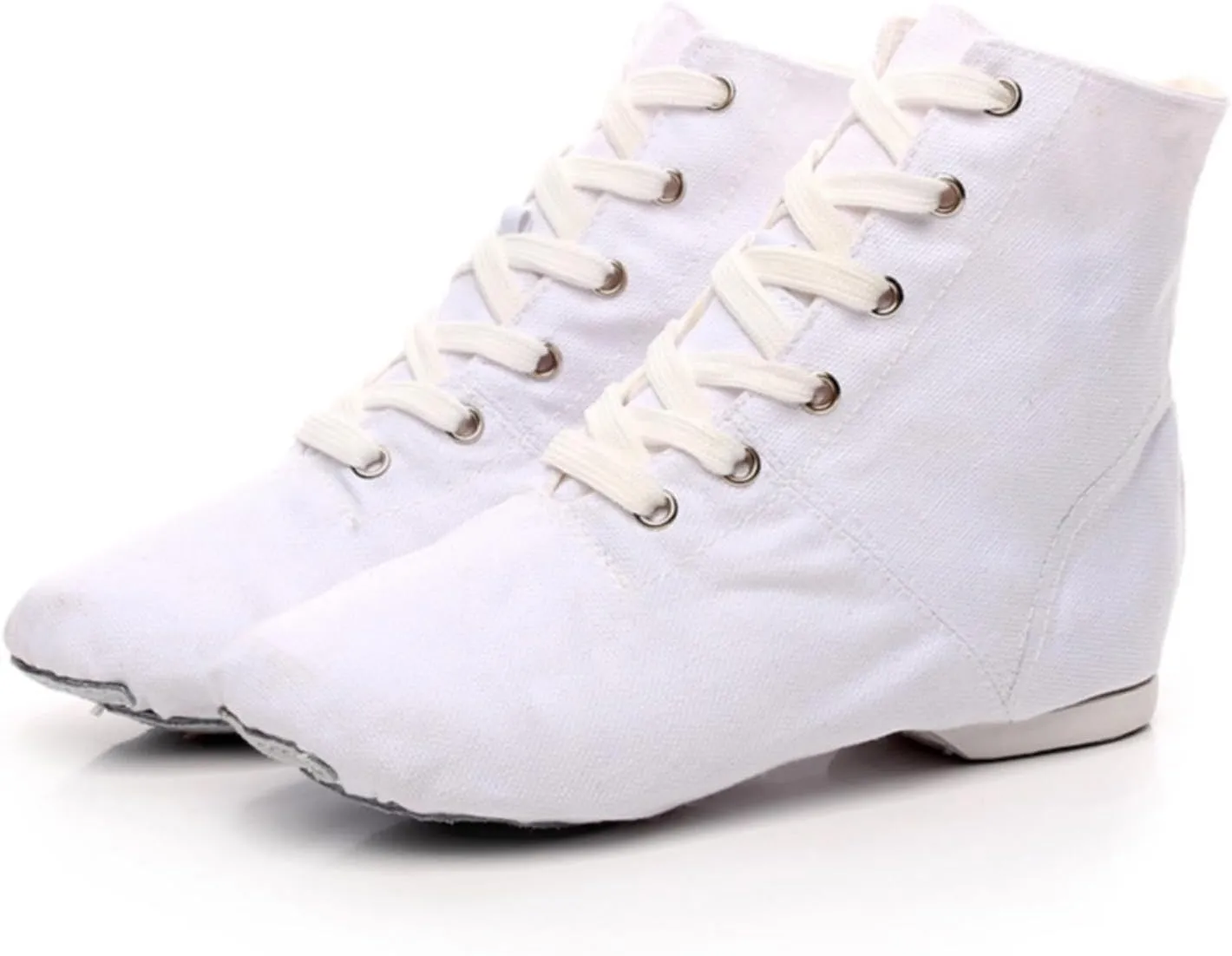 Child Girls Dance Shoes Solid Ankle Booties Warm Jazz Ballet Indoor Performance Shoes Kids Canvas Fashion Wedges