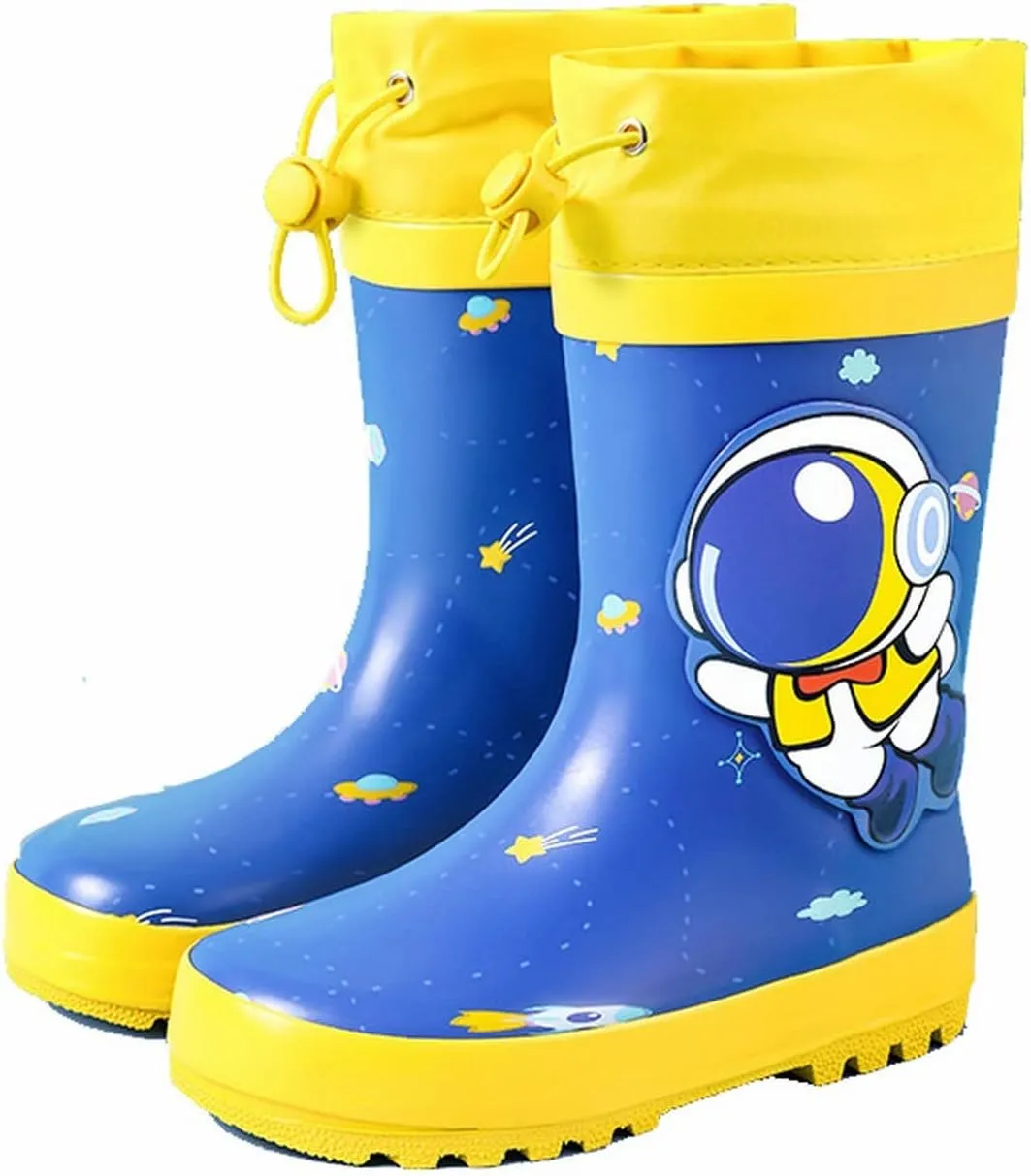 Children Boys Girls Rain Boots aterproof Shoes Kids Adorable Animal Patterns Handmade Natural Rubber Rain Boots