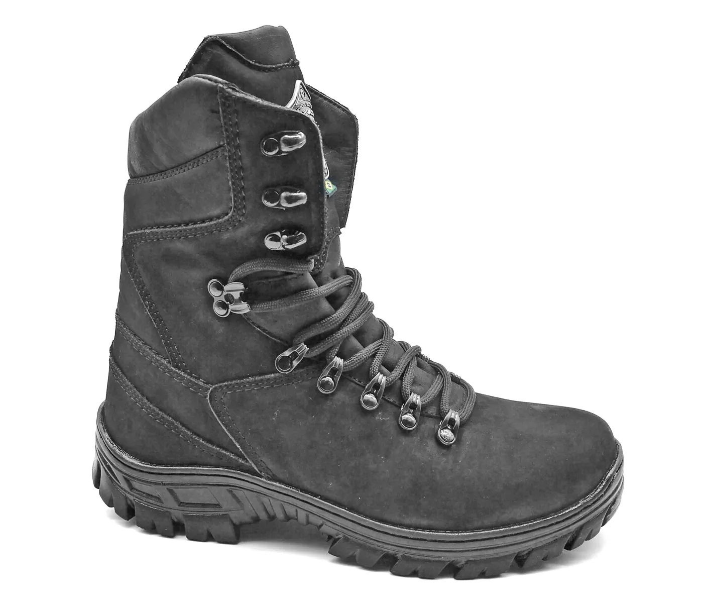 Combat Boots Black Nubuck Leather Outdoor Tactical Lace Up