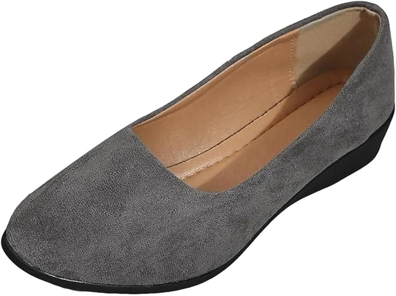 Comfortable Lightweight Anti-Slip Breathable Orthopedic Flat Shoes, Closed Toe Wedges for Women Low Heel, Ballet Wedge Wide Fit Dress Shoes