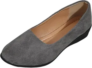 Comfortable Lightweight Anti-Slip Breathable Orthopedic Flat Shoes, Closed Toe Wedges for Women Low Heel, Ballet Wedge Wide Fit Dress Shoes